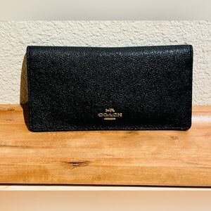 Coach Black Pebbled Leather Women’s Long Wallet